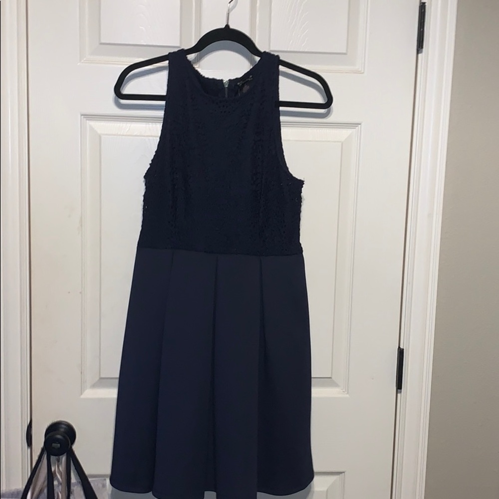 navy blue laced top dress